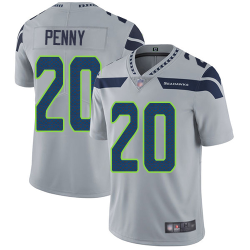 Seattle Seahawks Limited Grey Men Rashaad Penny Alternate Jersey NFL Football #20 Vapor Untouchable